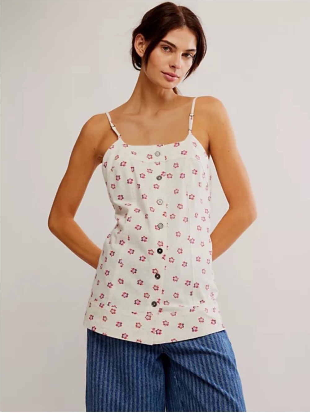 Free People Maddie Printed Floral Tunic NWOT